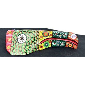 Hand Crafted Wood Mask Bird Toucan Folk Art Guatemalan 13"